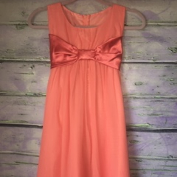 Coral Chiffon High-Low Dress - Picture 4 of 5